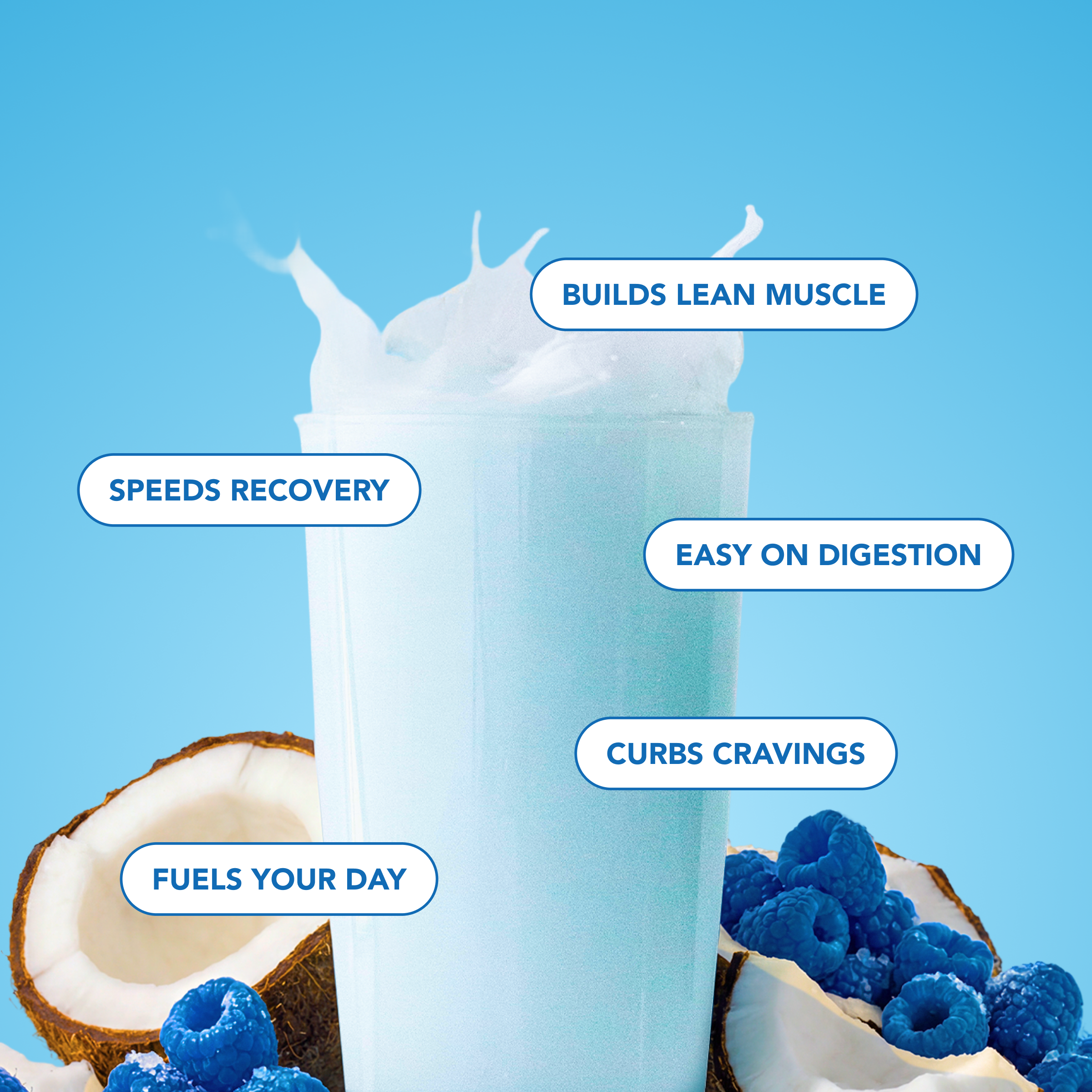 Clear Protein Powder: Blue Bahama (8 Single Serving Stick packs)