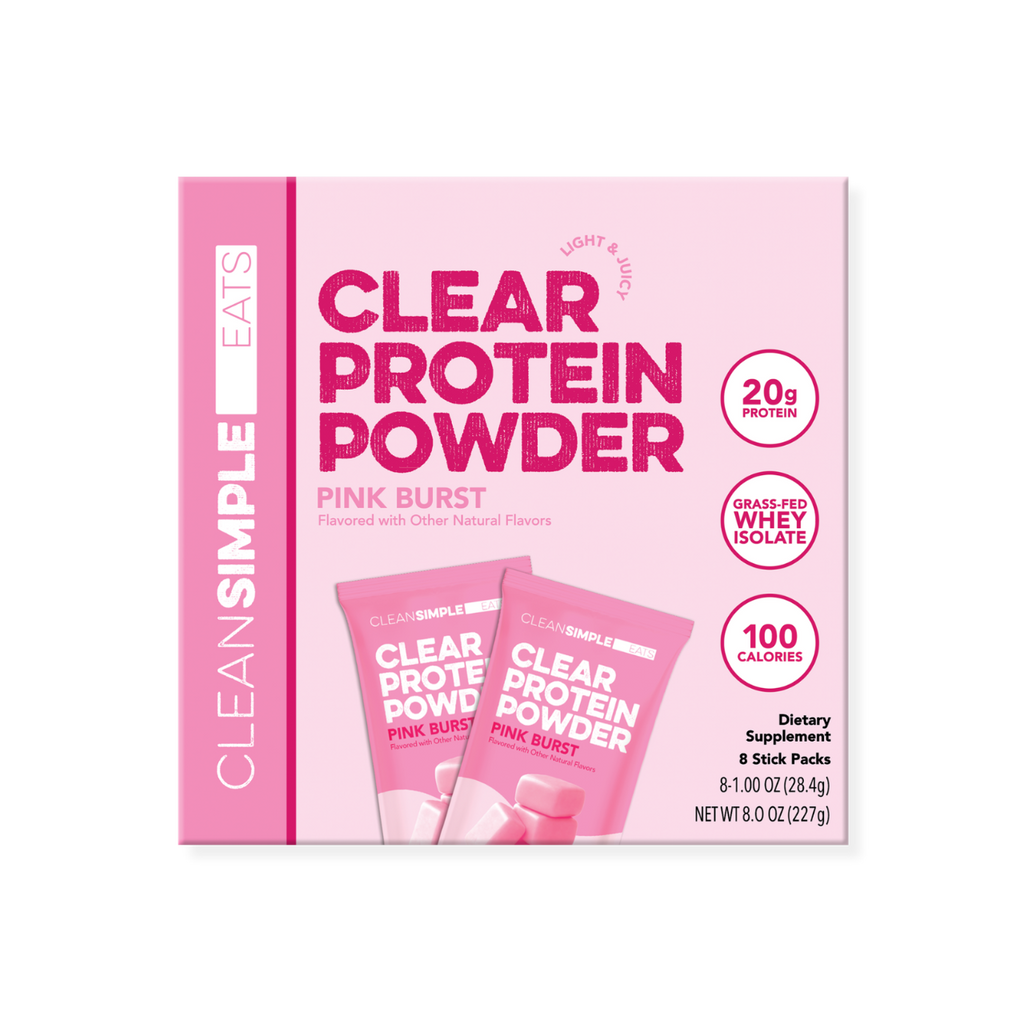 Clear Protein Powder: Pink Burst (8 Single Serving Stick Packs)