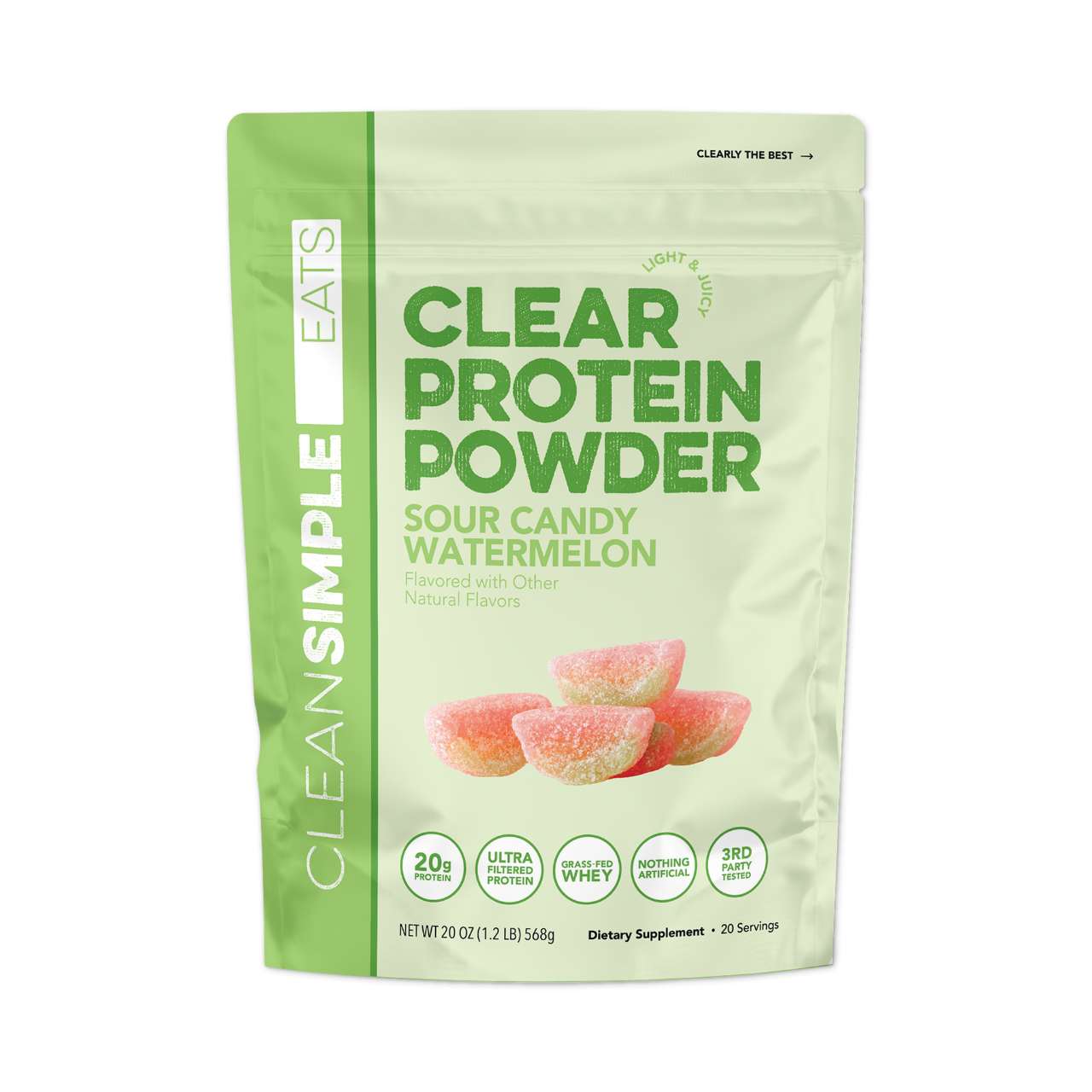 Clear Protein Powder: Sour Candy Watermelon (20 Servings)