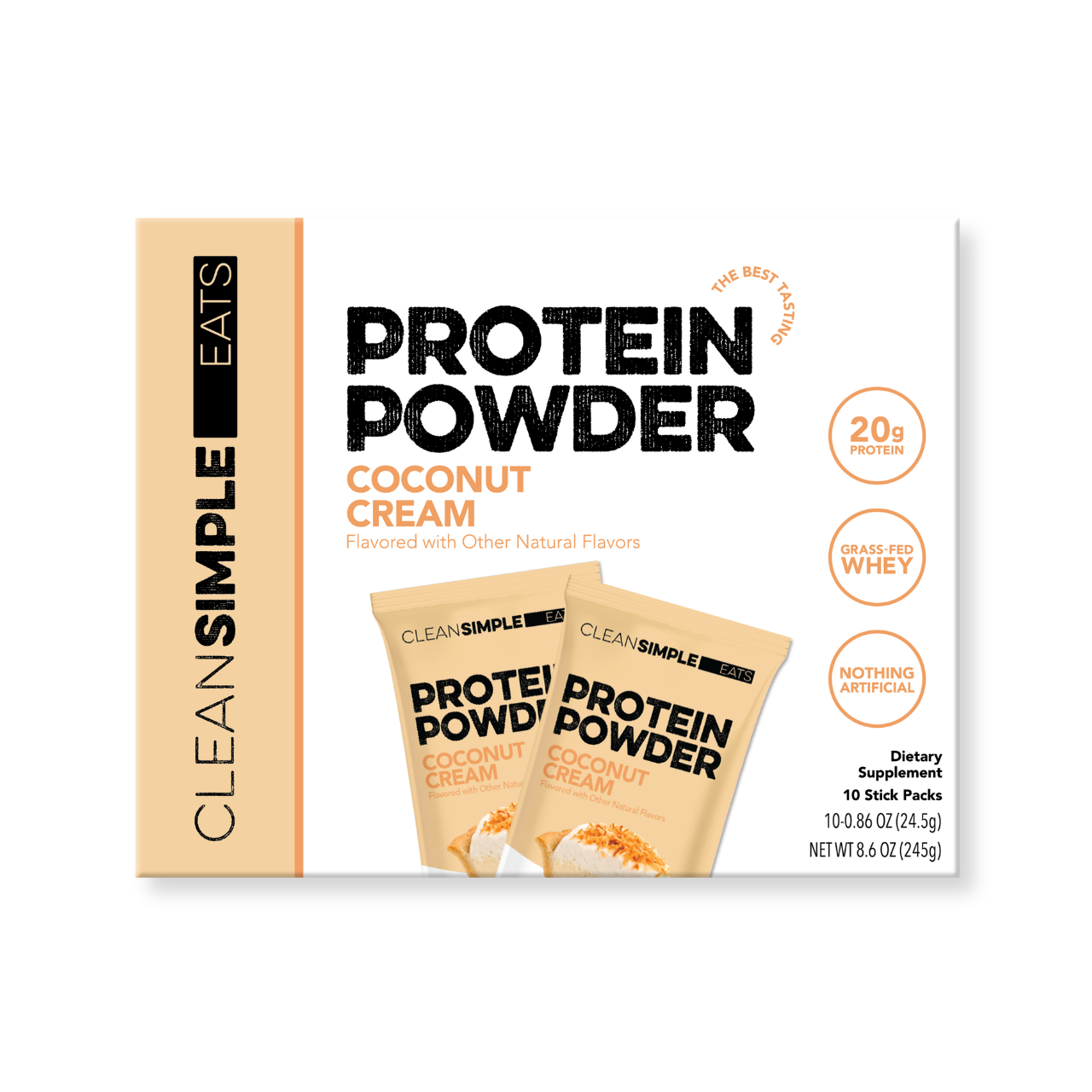 Protein Powder: Coconut Cream (10 Single Serving Stick Packs)