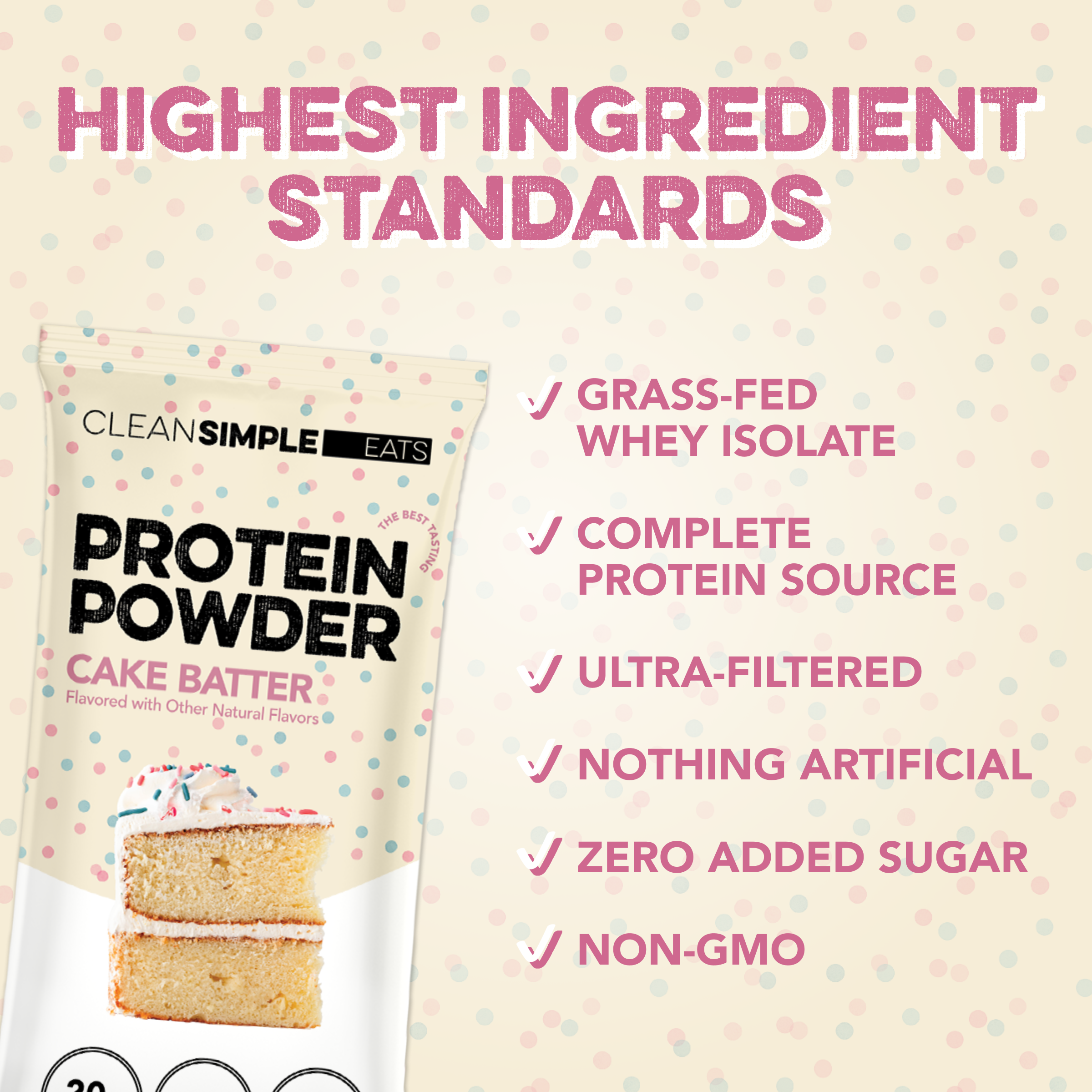 Protein Powder: Cake Batter (10 Single Serving Stick Packs)