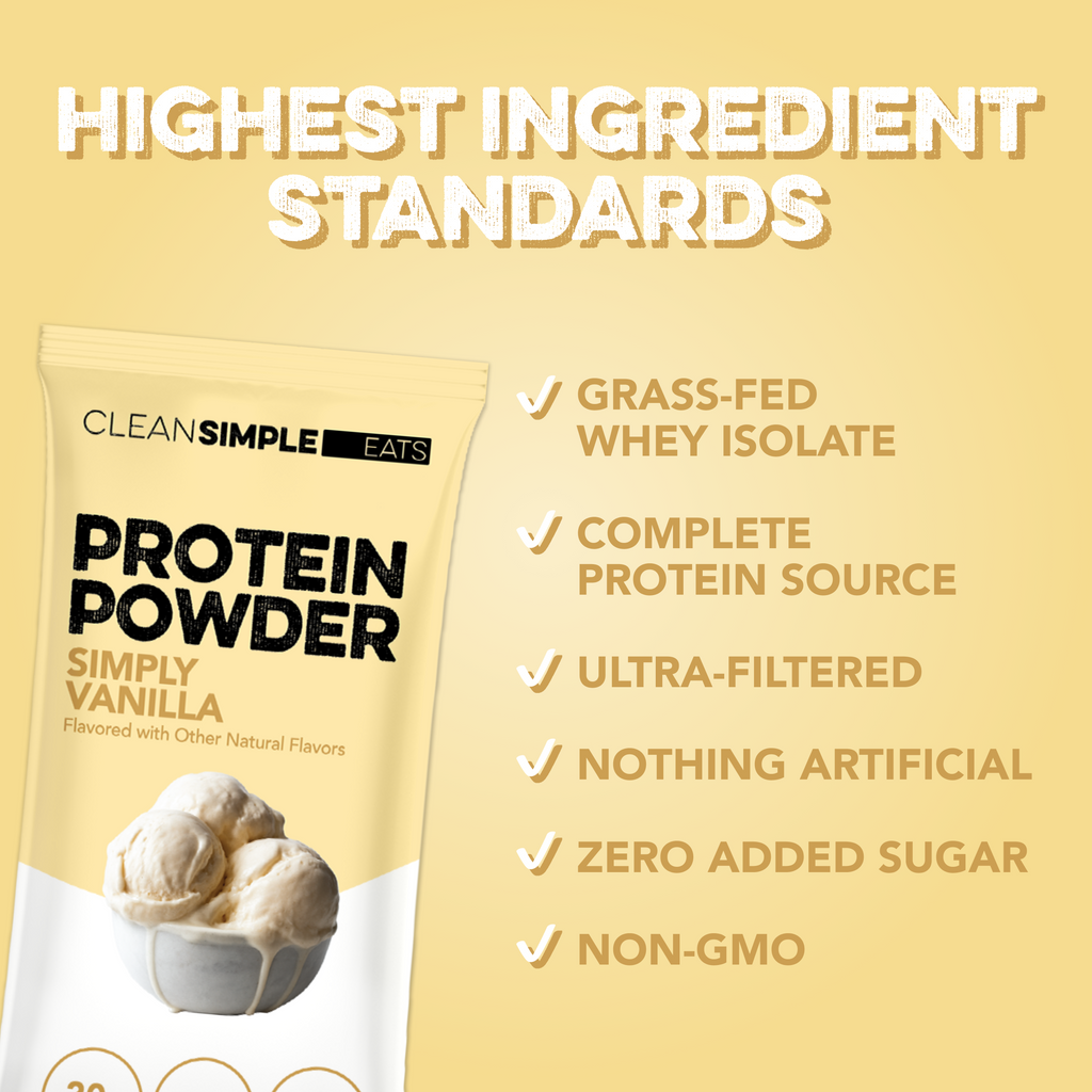 Protein Powder: Simply Vanilla (10 Single Serving Stick Packs)