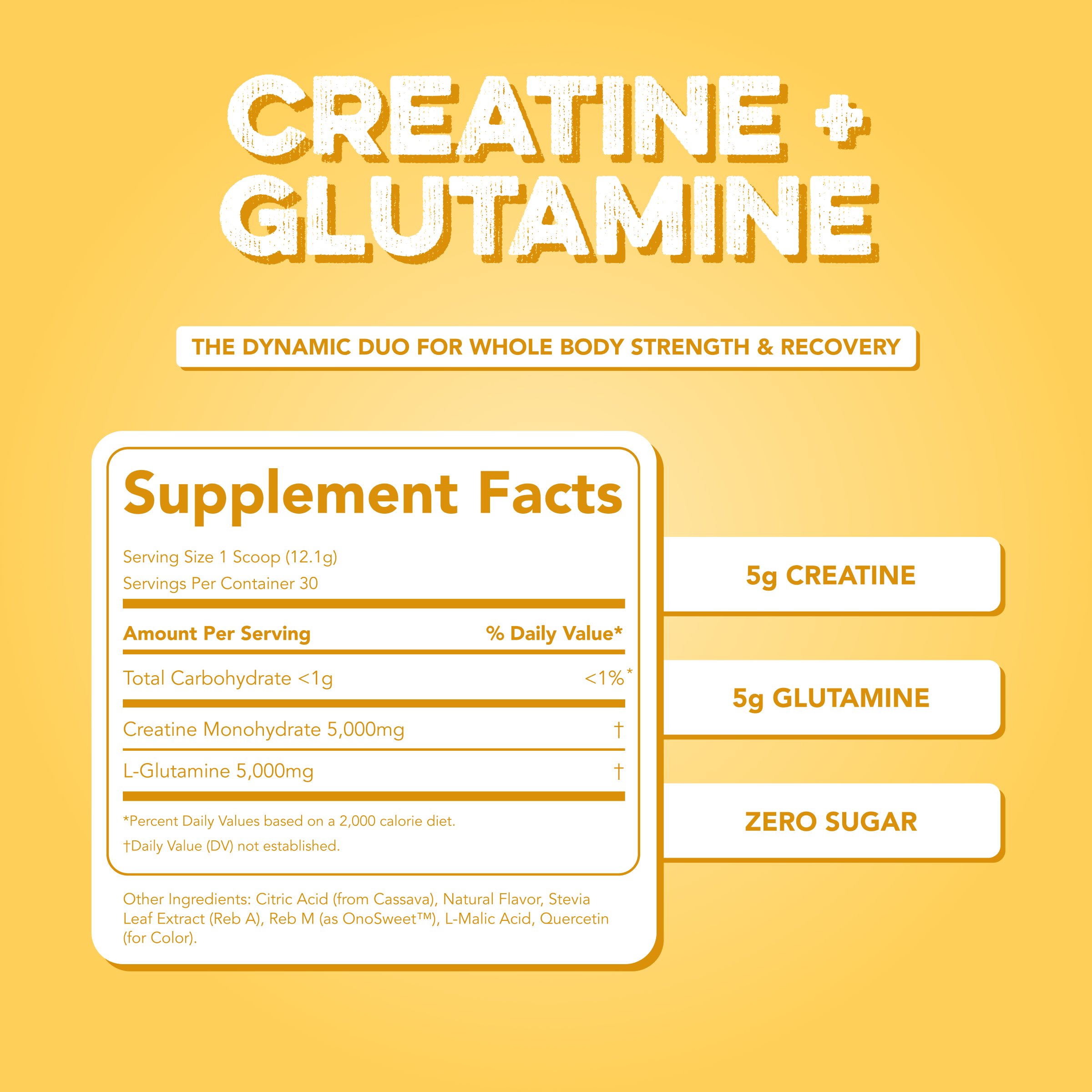 Creatine + Glutamine: Frosted Lemonade (30 Serving Bag)