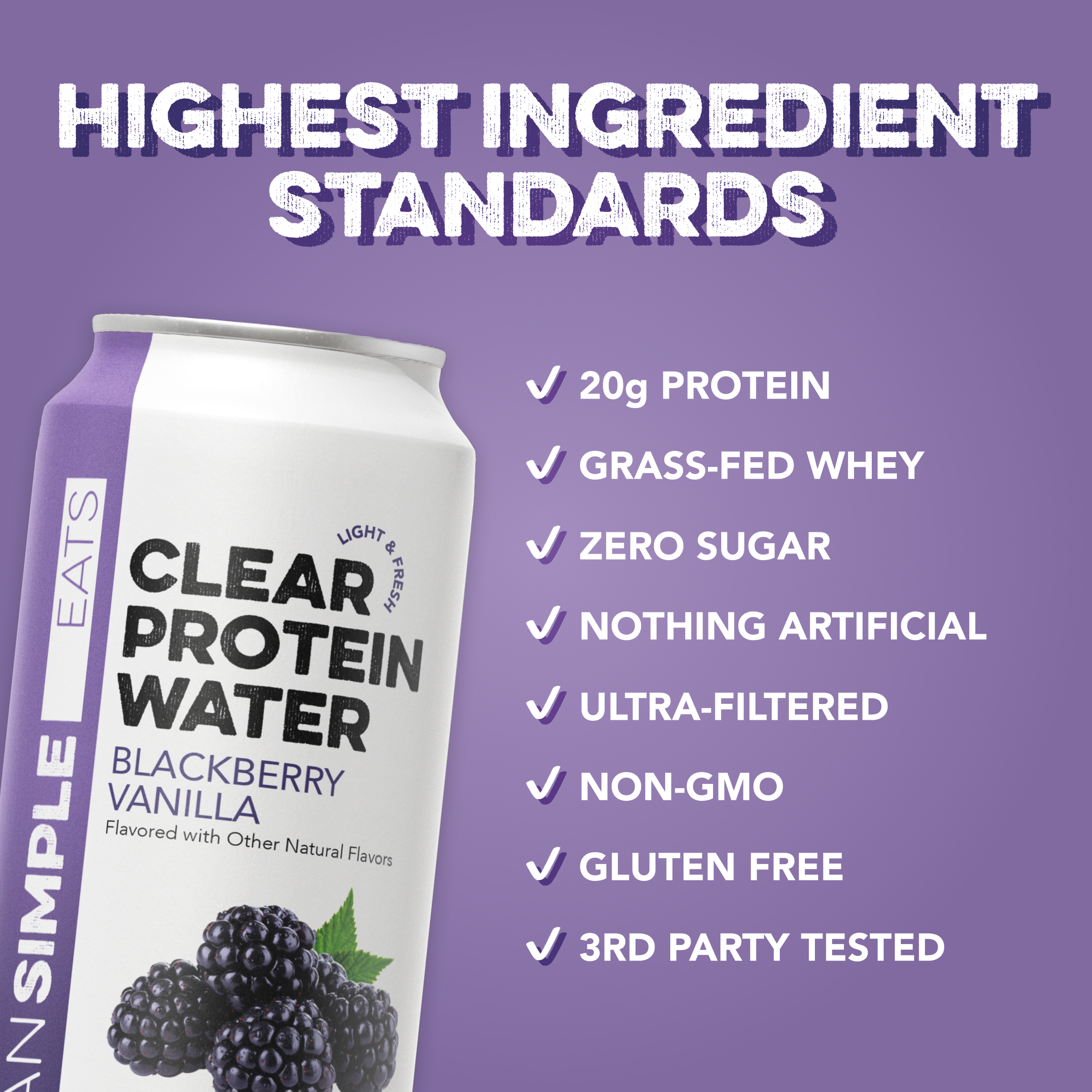Clear Protein Water: Blackberry Vanilla (16 Oz. | 12 Pack)