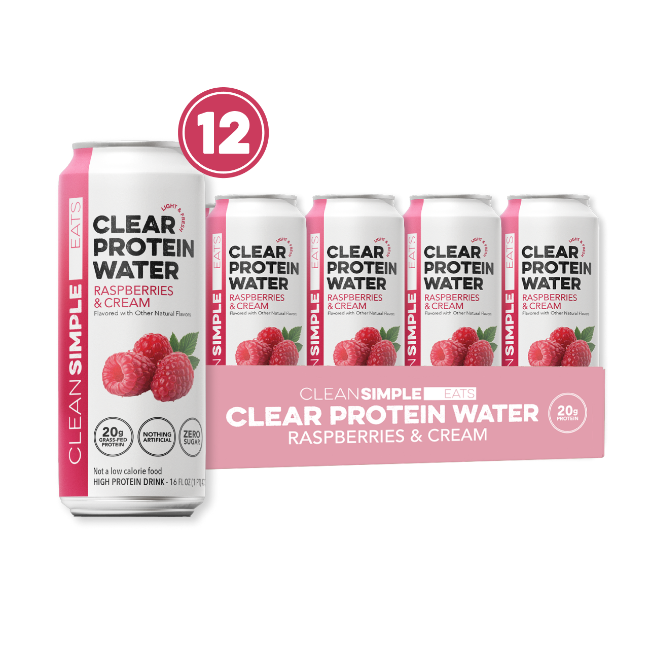 Clear Protein Water: Raspberries & Cream (16 Oz. | 12 Pack)