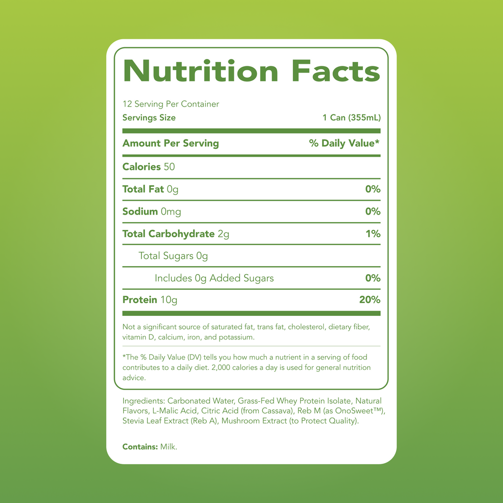 Clear Protein Soda: Sour Green Apple (12 Oz. | 12 Pack)