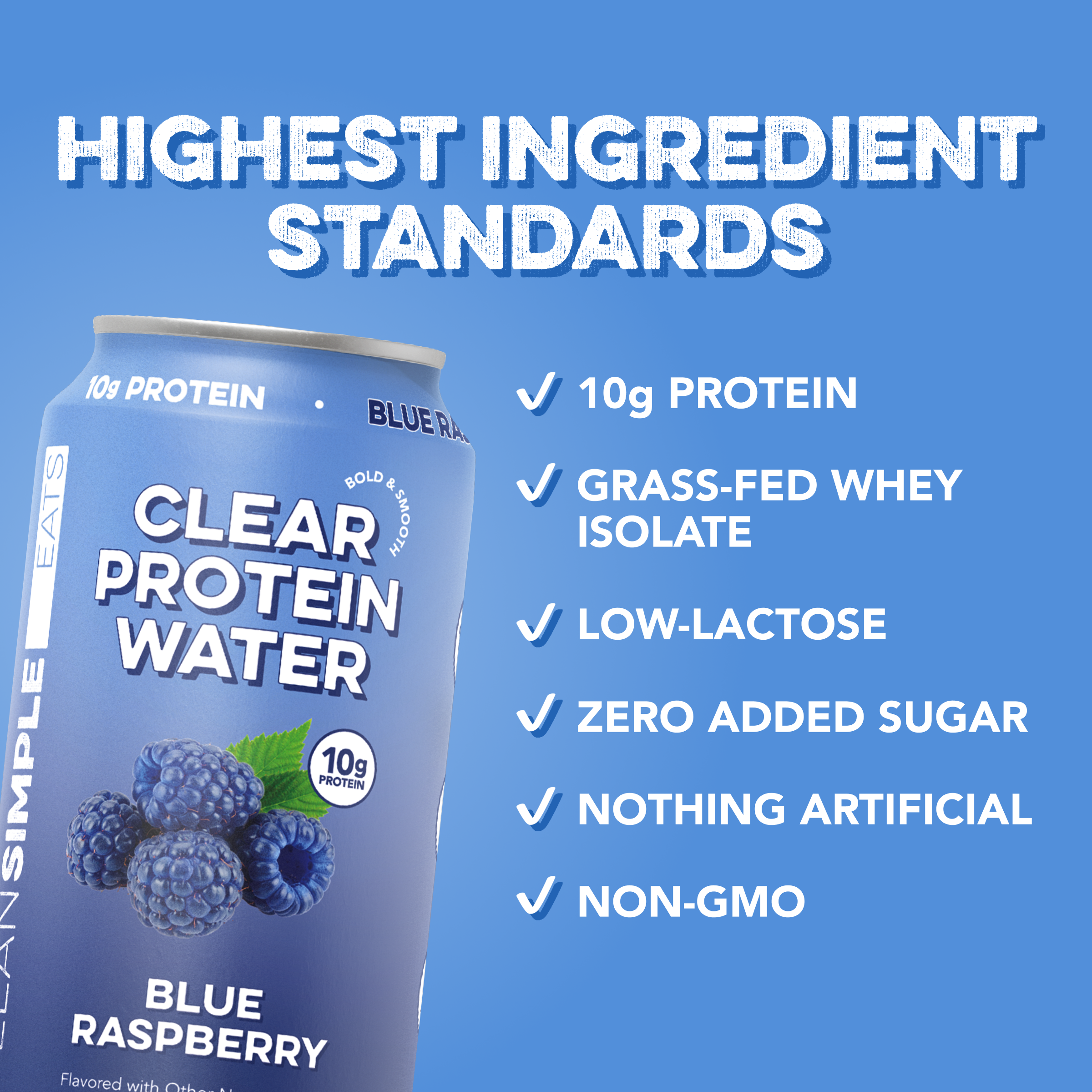 Clear Protein Water: Blue Razz (12 Oz. | 12 Pack)