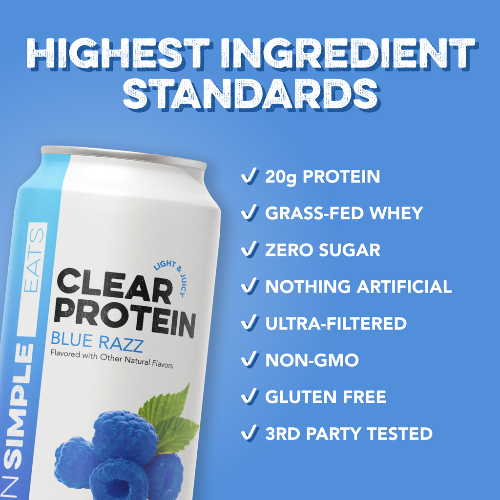 Clear Protein Water: Blue Razz (16 Oz. | 12 Pack)