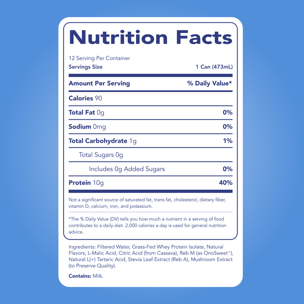 Clear Protein Water: Blue Razz (16 Oz. | 12 Pack)