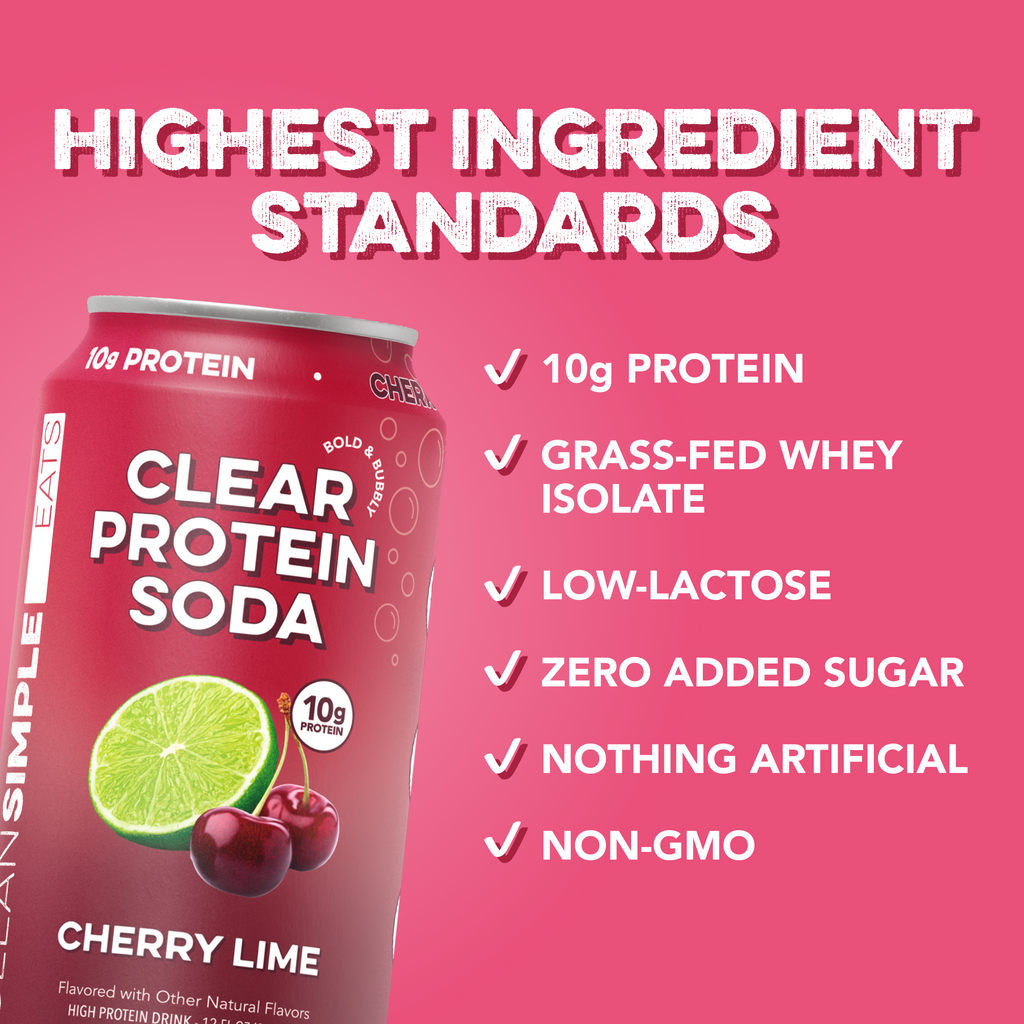 Clear Protein Soda: Cherry Lime (12 Oz. | 12 Pack)