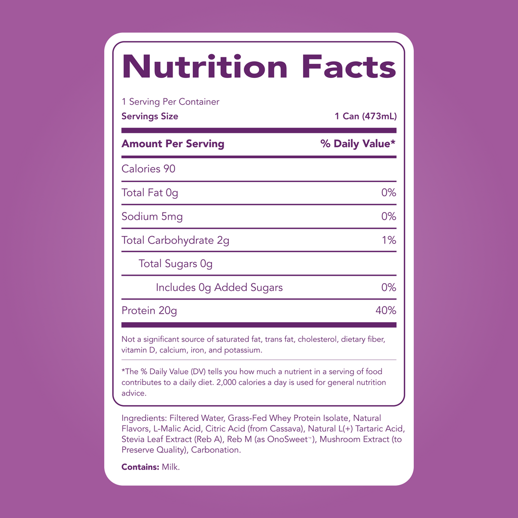 Clear Protein Soda: Grape Ice Pop (16 Oz. | 12 Pack)