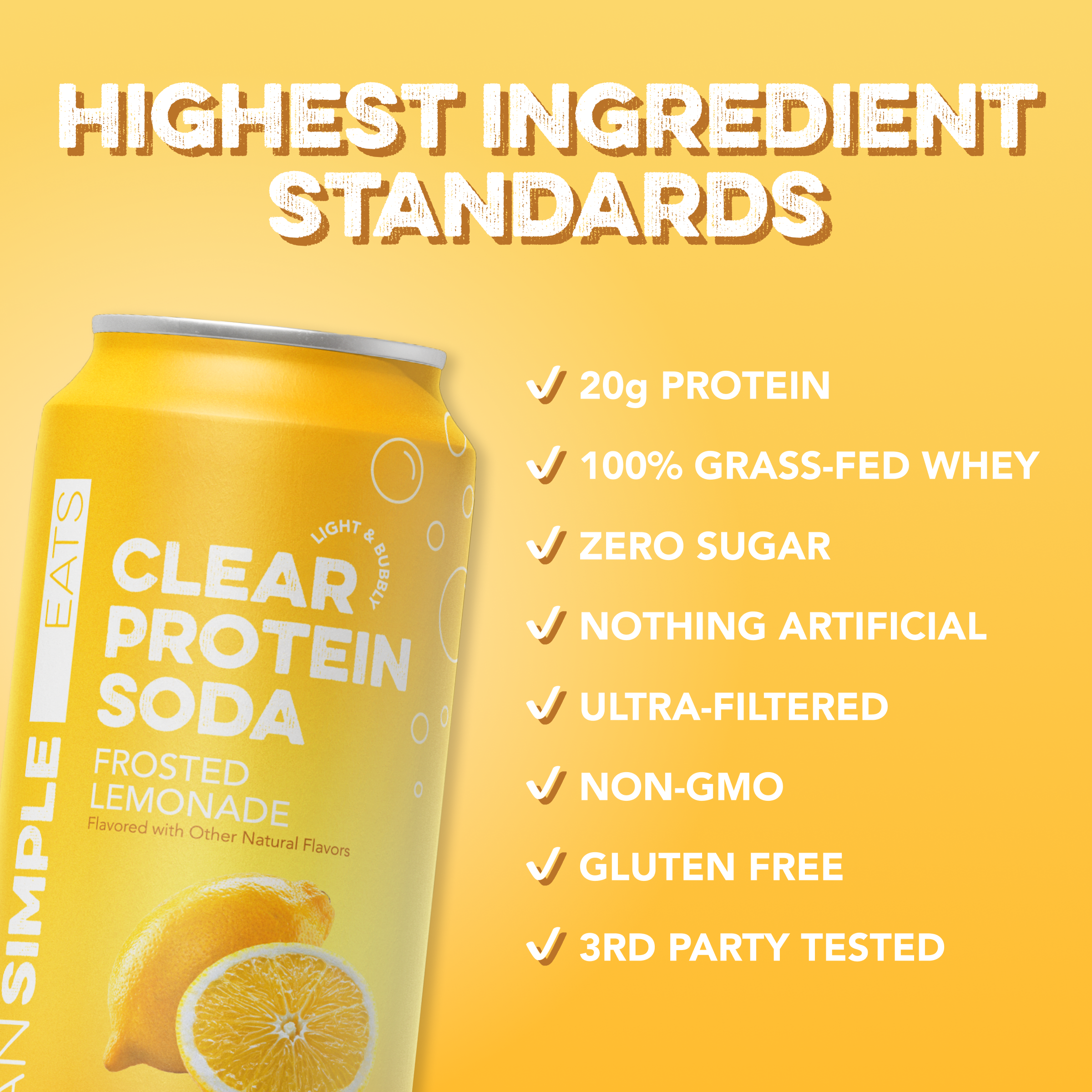 Clear Protein Soda: Frosted Lemonade (16 Oz. | 12 Pack)