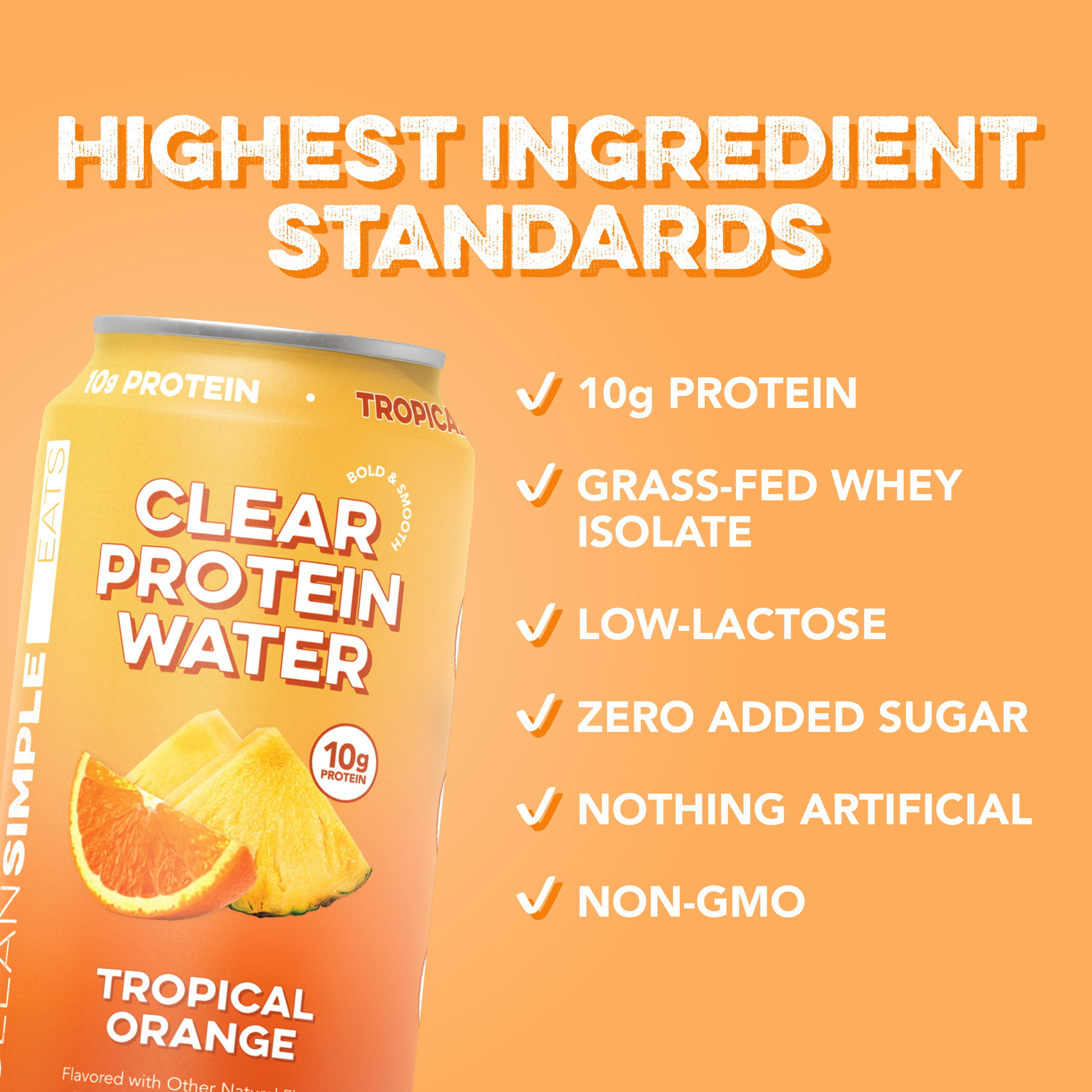Clear Protein Water: Tropical Orange (12 Oz. | 12 Pack)