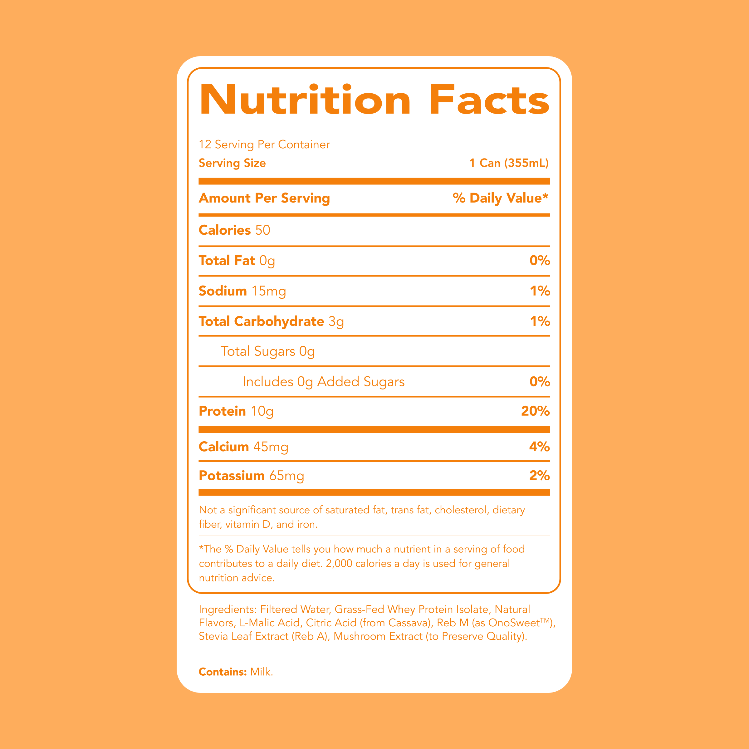 Clear Protein Water: Tropical Orange (12 Oz. | 12 Pack)