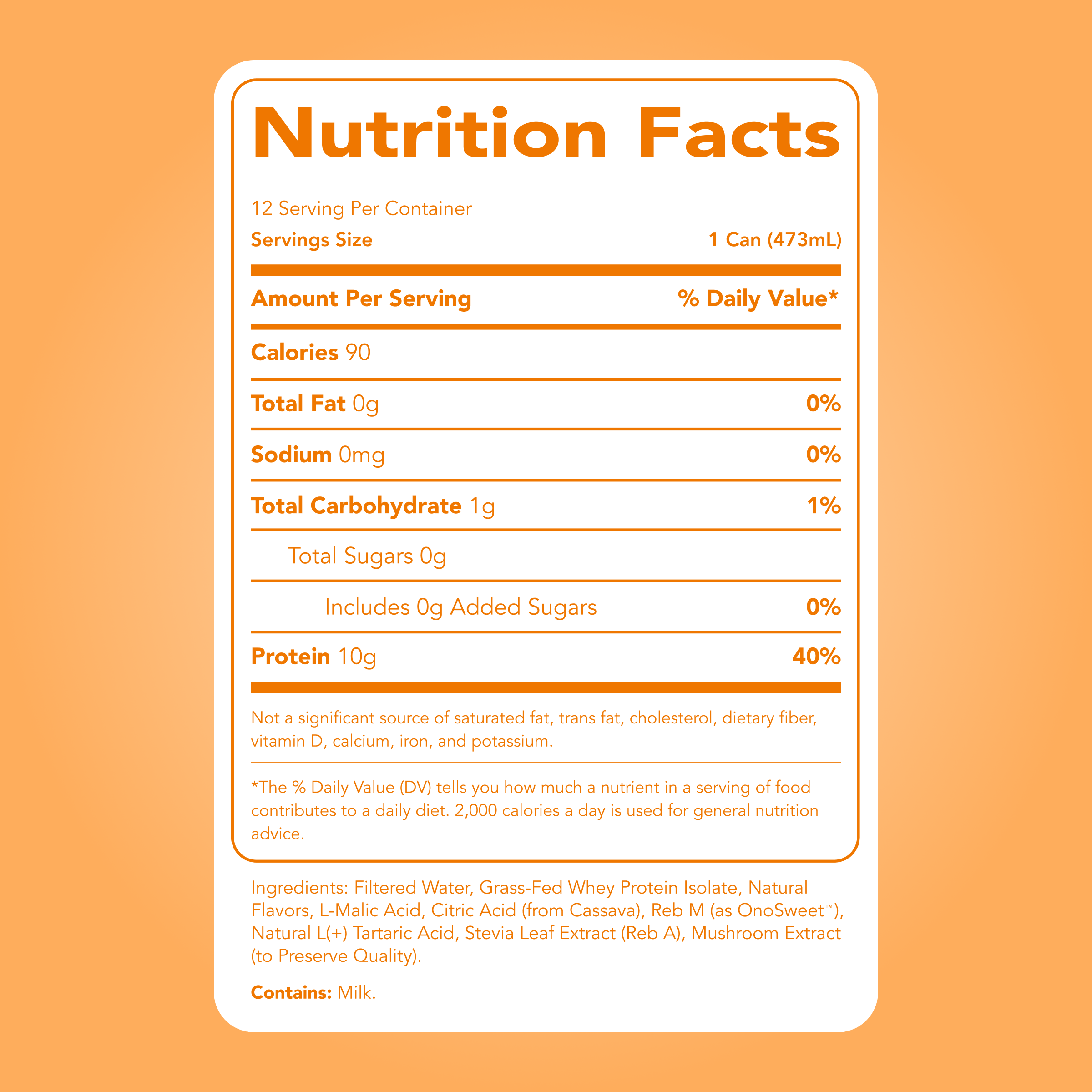 Clear Protein Water: Tropical Orange (16 Oz. | 12 Pack)
