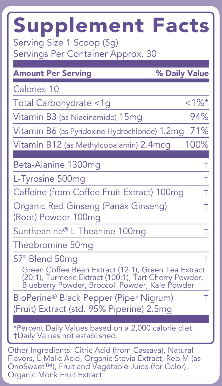 Energy + Pre-Workout: Frosty Grape (30 Servings)